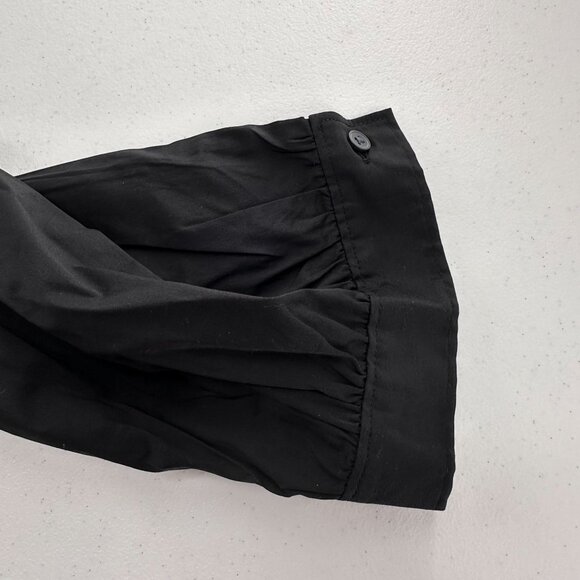 Ann Taylor LOFT Black Off-The-Shoulder Button Front Blouse XXL Milk Maid Peasant - Picture 9 of 11